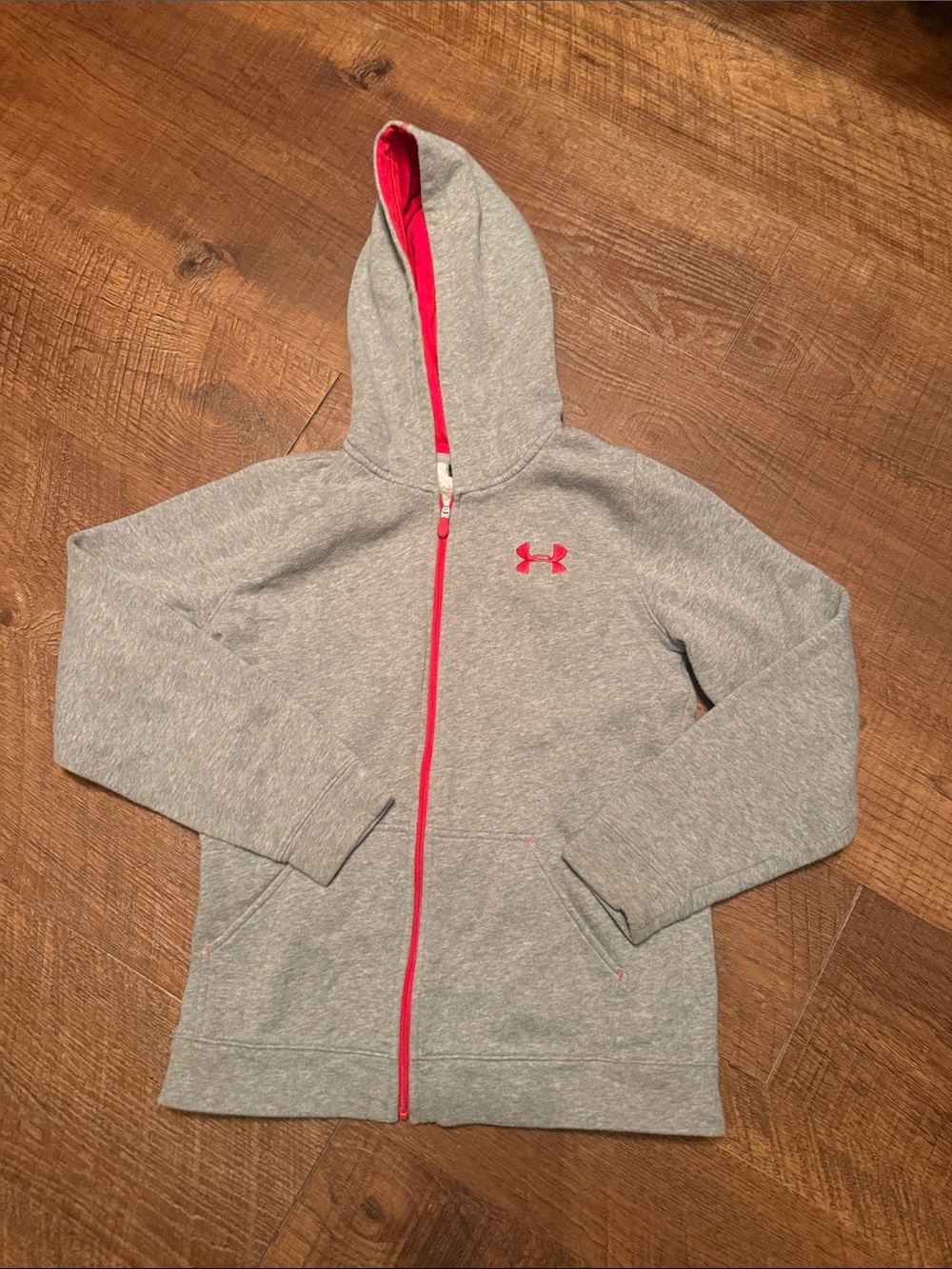 Under Armour Gray Hoodie with Red Trim and Logo